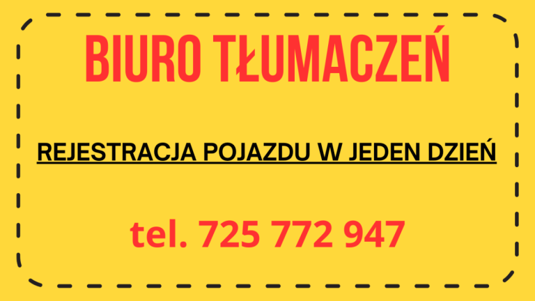 REJESTRACJA POJAZDÓW W 1 DZIEŃ- AKCYZA -TŁUMACZENIA
