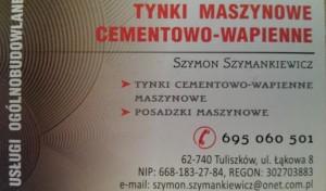 Tynki cementowo wapienne maszynowe "Szym-Bud"