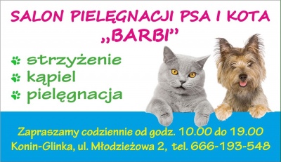 SALON PIELĘGNACJI PSA I KOTA ,,BARBI