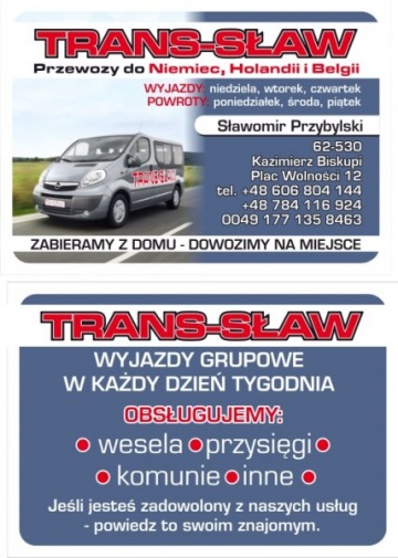 &39;&39; TRANS-SŁAW&39;&39;  Przew&oacute;z os&oacute;b.