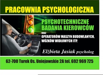 Badania psychologiczne kierowc&oacute;w, operator&oacute;w maszyn itp. - Jasiak E. - psycholog