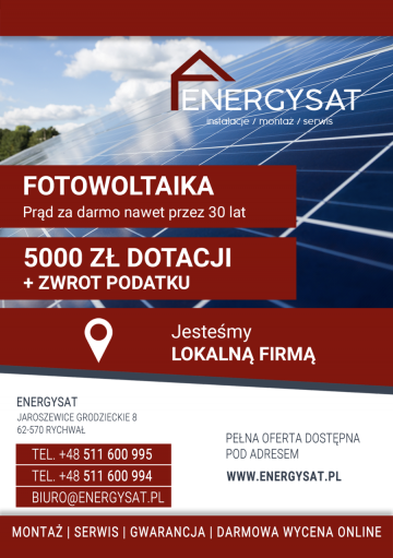 ENERGYSAT - KLIMATYZACJE - POMPY CIEPŁA - FOTOWOLTAIKA - tel. 511 600 995
