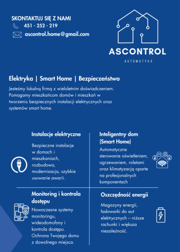 Instalacje elektryczne, obniżenie rachunk&oacute;w za prąd - ASCONTROL