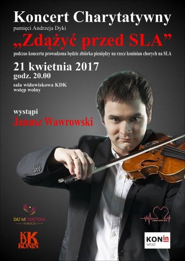 Skrzypek Janusz Wawrowski na koncercie charytatywnym w Koninie