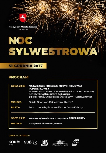Sylwestrowa gala w Koninie. Będzie orkiestra i zespół disco polo