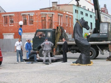 Koń stanie na rynku