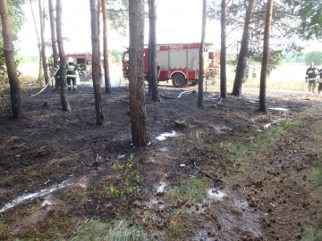 Pracowity weekend słupeckich strażaków. Palił się las i siano