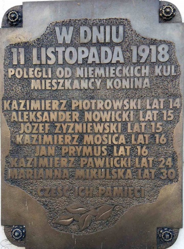 Ośmioro koninian zginęło 11 listopada 1918 r. od kul niemieckich