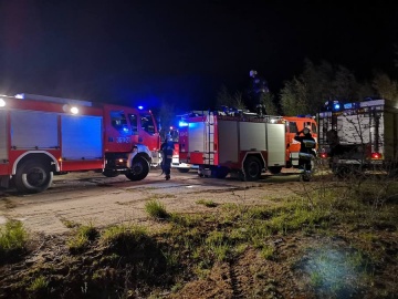 Pożar w Bilczewie. Płonęła sucha trawa, poszycie leśne i drzewa