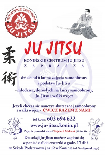 Konińskie Centrum Ju-Jitsu zaprasza na treningi i kurs samoobrony