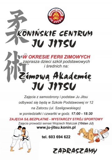 Na aktywne ferie zimowe zaprasza Konińskie Centrum Ju-Jitsu