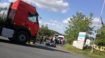 Brzeźno. Zderzenie motocykla i samochodu ciężarowego. Bez ofiar