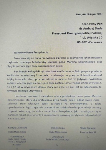 Zwrócili się o pośmiertne uhonorowanie bohatera z Holandii