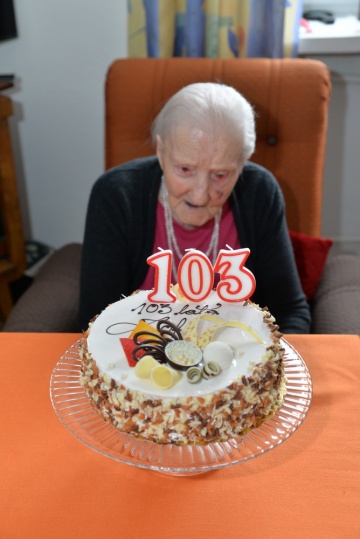 Na urodzinach u Zofii Zapaśnik. Koninianka skończyła 103 lata