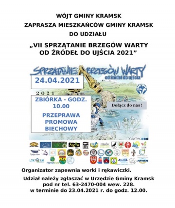 Gmina Kramsk też zorganizuje akcję sprzątania brzegów Warty