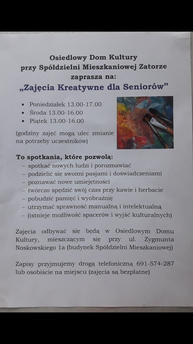 Seniorzy się integrują. Kreatywne zajęcia na konińskim Zatorzu