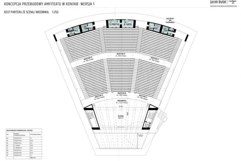 Zielony amfiteatr wpisujący się w konińską architekturę i dolinę Warty
