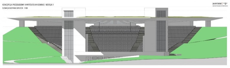 Zielony amfiteatr wpisujący się w konińską architekturę i dolinę Warty