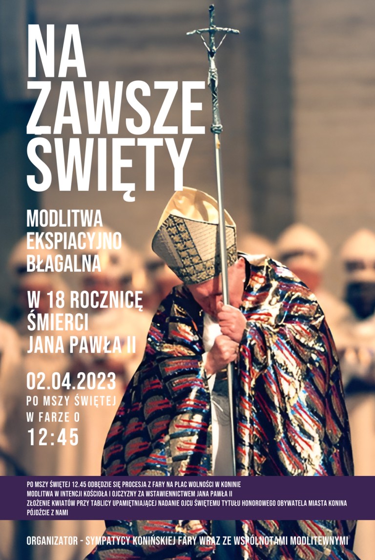 Konin uczci pamięć Jana Pawła II. 18. rocznica śmierci papieża
