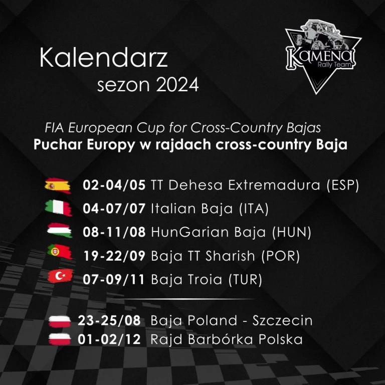 Kamena Rally Team ogłosiła kalendarz startów na sezon 2024