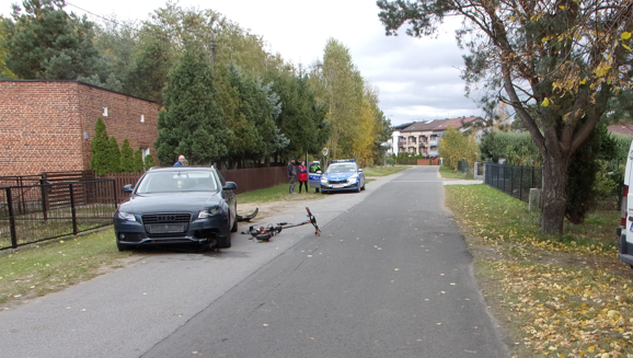 Wypadek hulajnogi elektrycznej w Grodźcu. Nastolatek trafił do szpitala