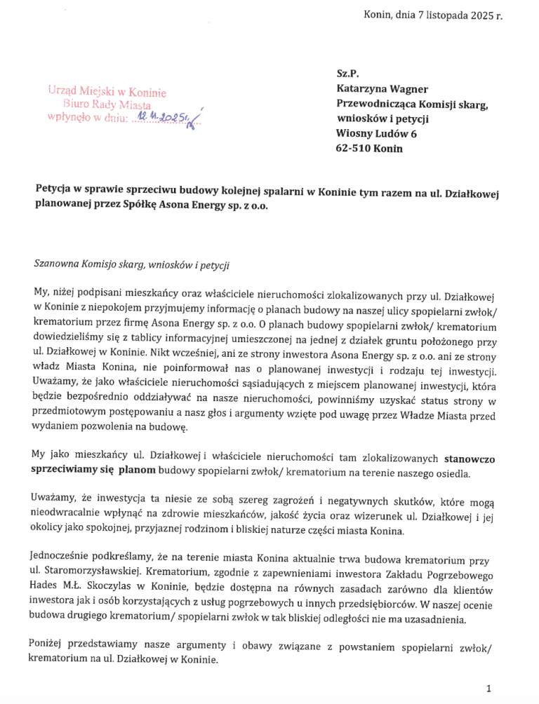 Protestują przeciwko spopielarni na ul. Działkowej. Inwestor: nie ma zagrożenia