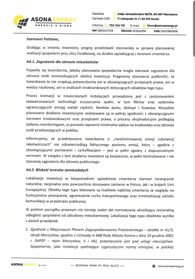 Protestują przeciwko spopielarni na ul. Działkowej. Inwestor: nie ma zagrożenia