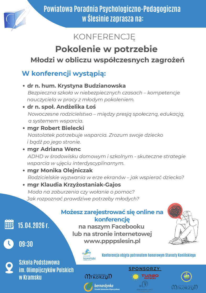 „Pokolenie w potrzebie”. Zapraszają na konferencję dot. problemów młodzieży