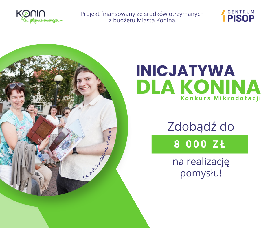 Nawet 8 tys. zł na projekty. Ruszył konkurs: Inicjatywa dla Konina 2026
