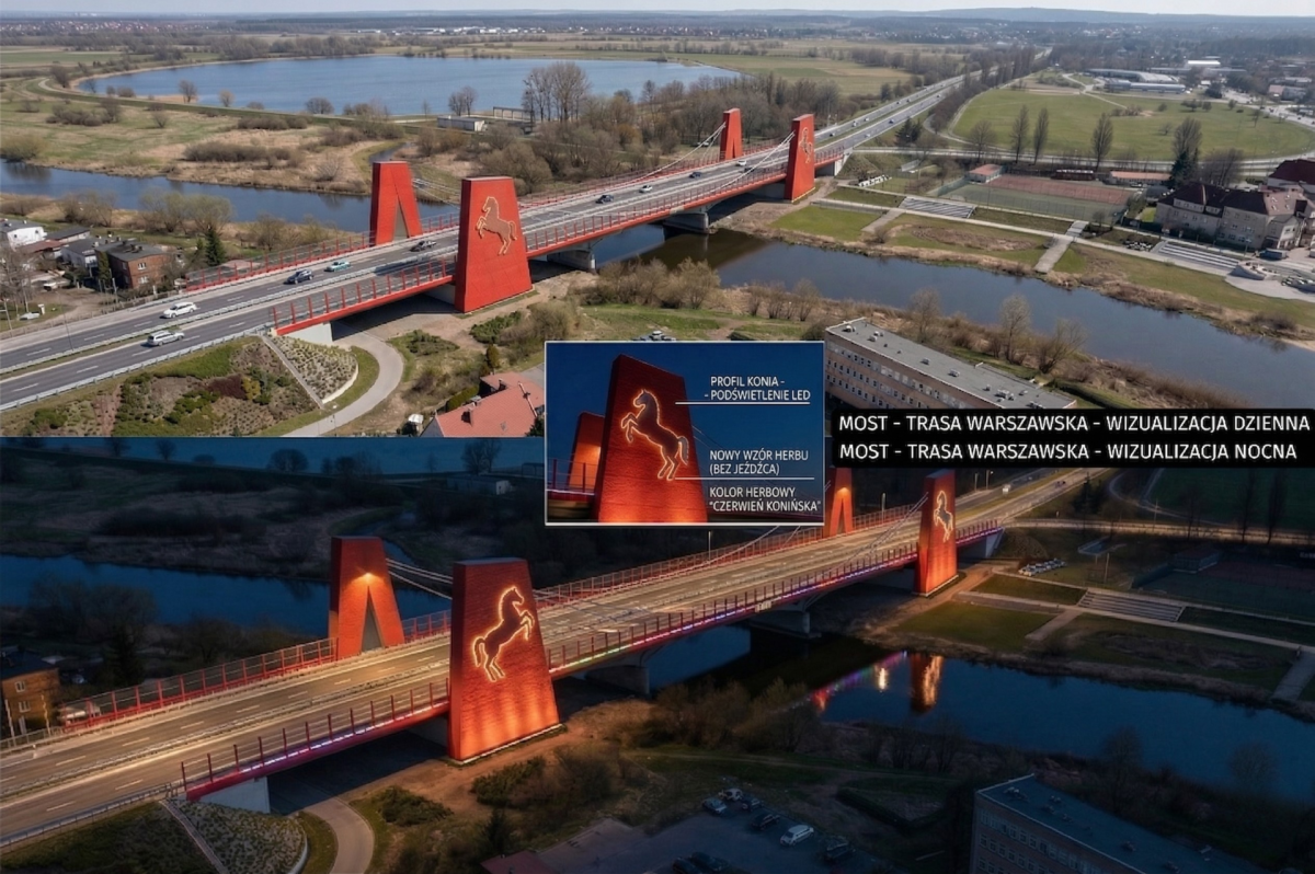 Przebudowa Trasy Warszawskiej. Pierwsza wizualizacja nowego mostu w Koninie