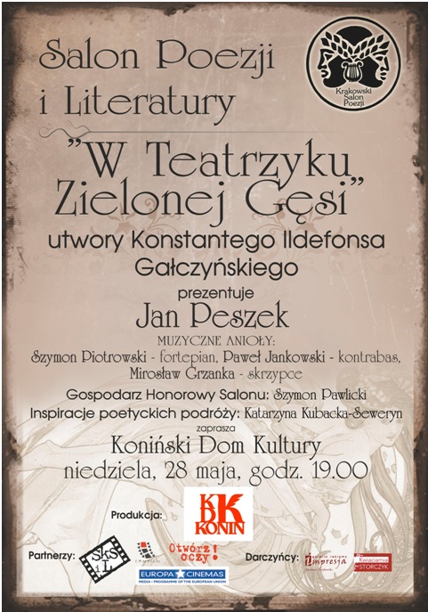 W konińskim salonie poezji Jan Peszek z Teatrzykiem Zielona GęśÂ 