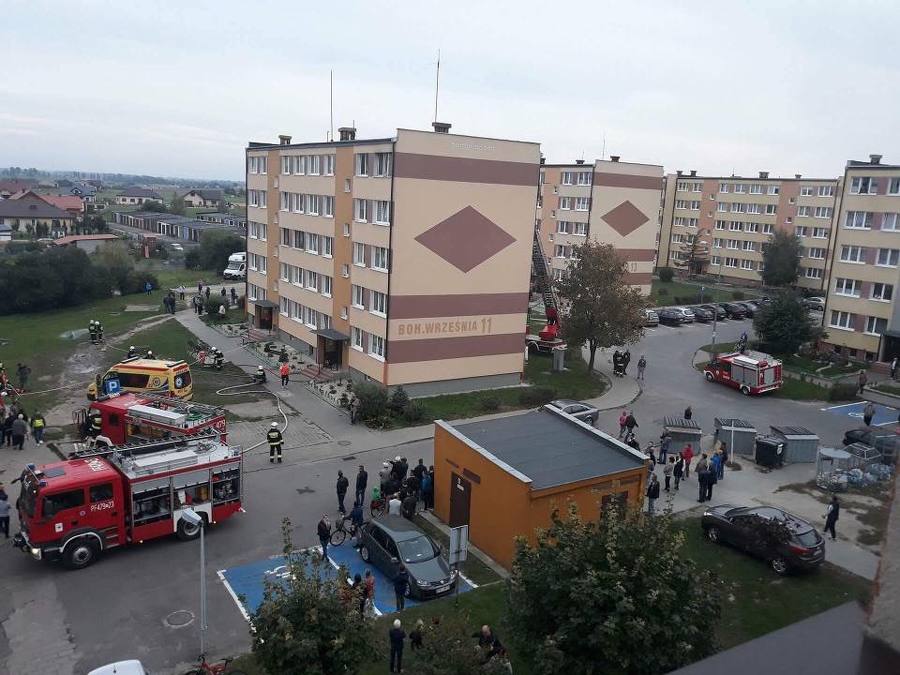Pożar w Kłodawie przez garnek na gazie. Ewakuowano sąsiadów