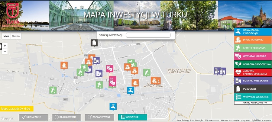 Turek. Mapa inwestycji i zarządców dróg do wglądu mieszkańców