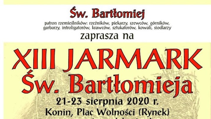 Jarmark św. Bartłomieja odbędzie się w Koninie po raz trzynasty