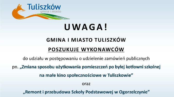 Burmistrz Gminy i Miasta Tuliszków zaprasza do składania ofert
