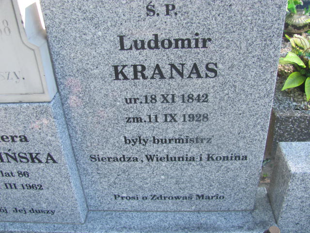 Jego wysokobłagorodie Ludomir Kranas, burmistrz Konina z końca XIX wieku