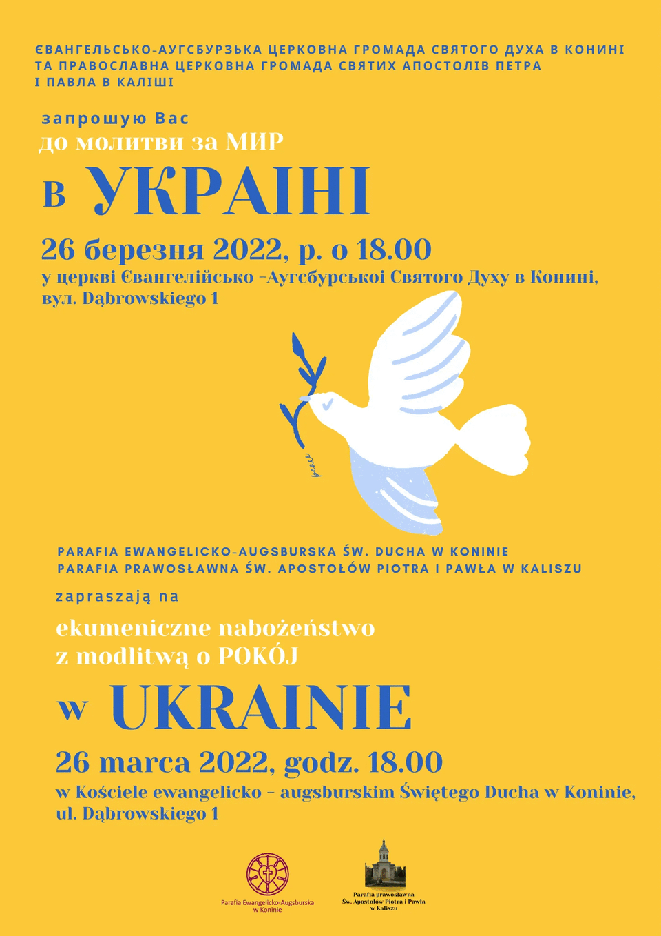 Konin. Będą się modlić o pokój w Ukrainie