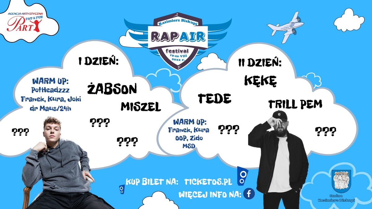 Gwiazdy rapu w Kazimierzu Biskupim. Znamy pierwszych wykonawc&oacute;w Rap Air Festival