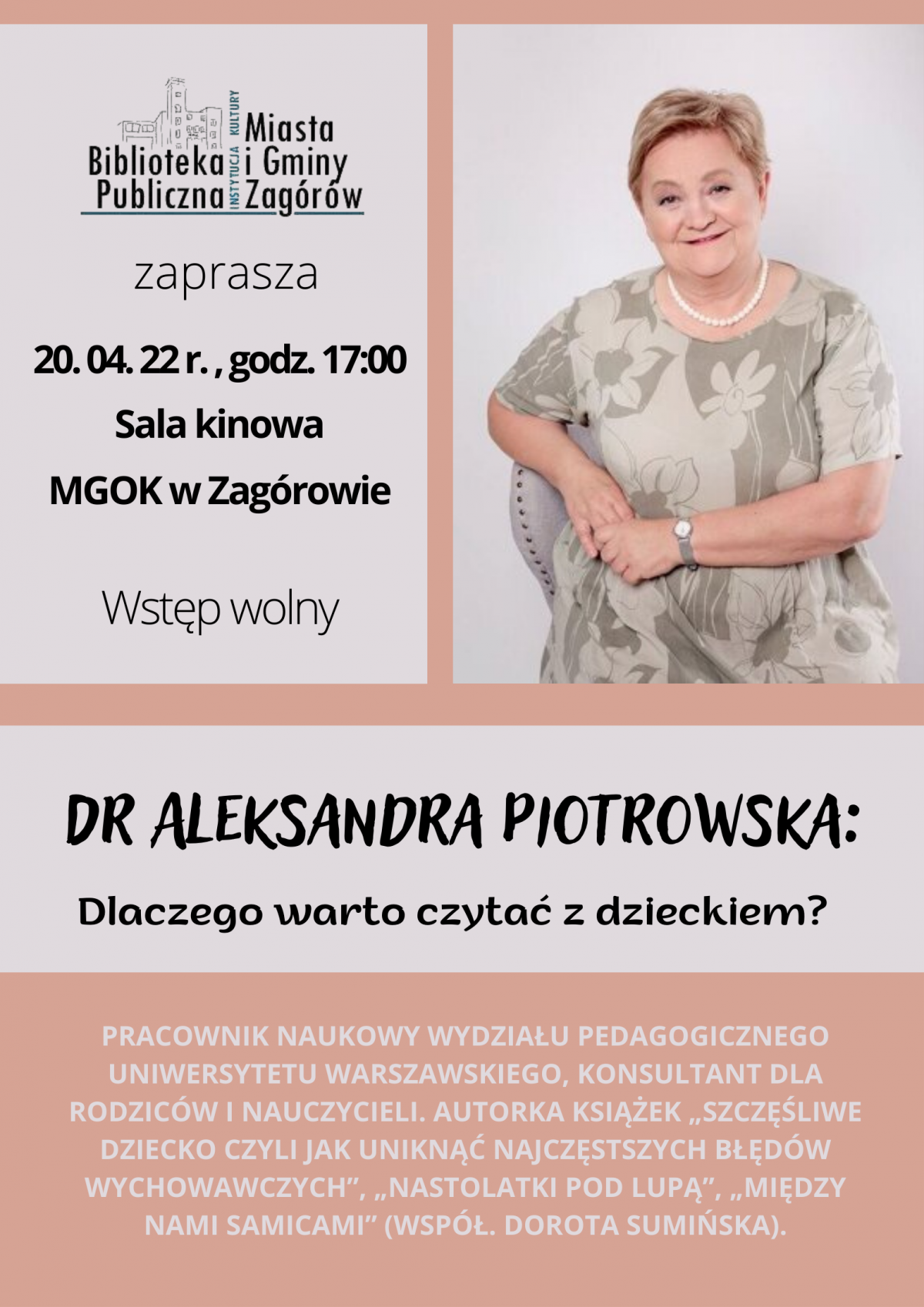Spotkanie z dr Aleksandrą Piotrowską w Zag&oacute;rowie