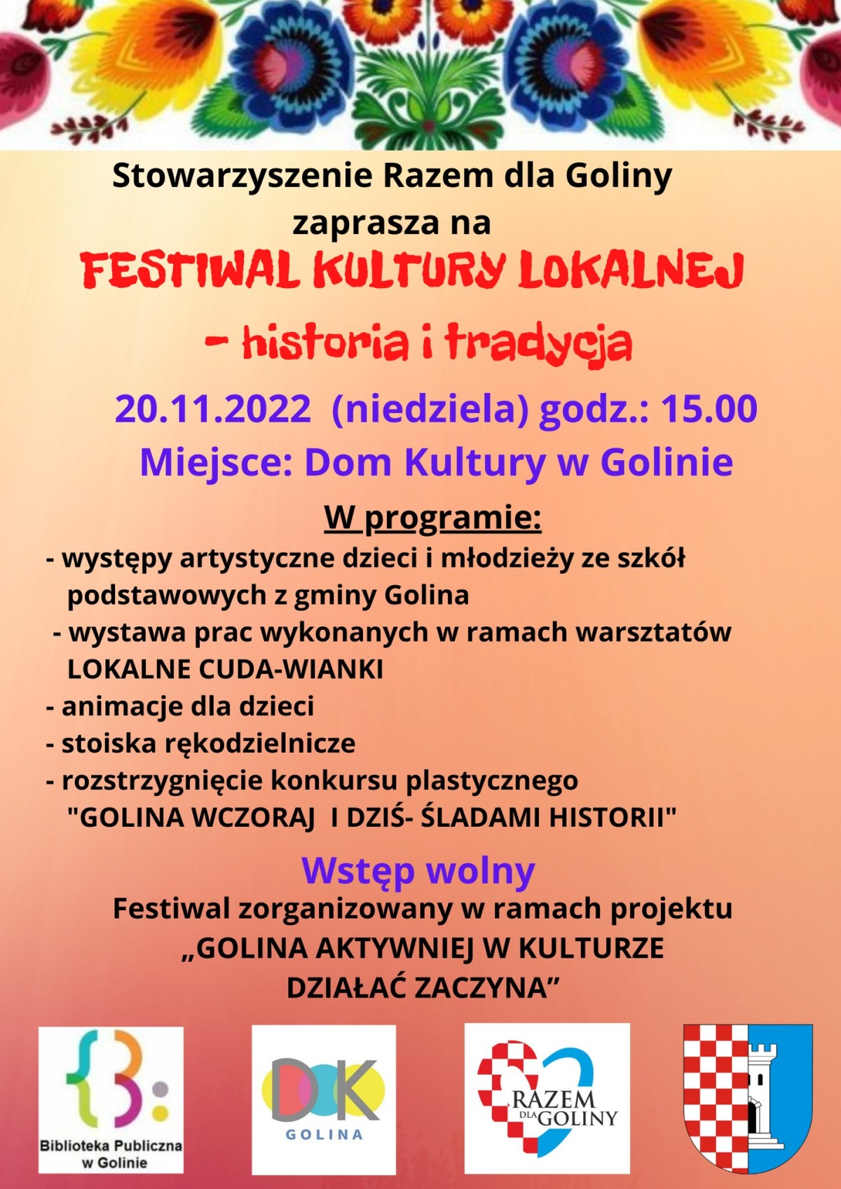 Festiwal Kultury Lokalnej po raz kolejny w Golinie