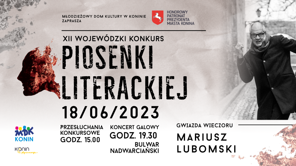 MDK zaprasza - Finał XII Wojewódzkiego Konkursu Piosenki Literackiej