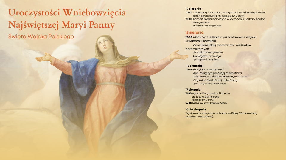 Uroczystość Wniebowzięcia Najświętszej Maryi Panny w licheńskim sanktuarium