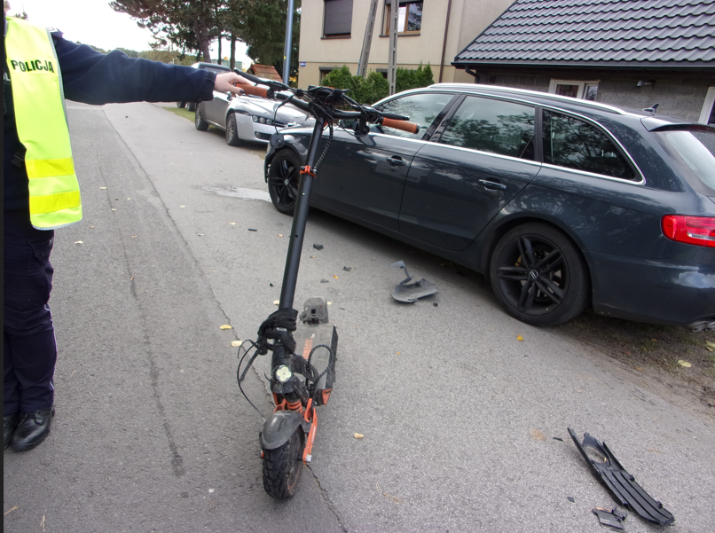 Wypadek hulajnogi elektrycznej w Grodźcu. Nastolatek trafił do szpitala