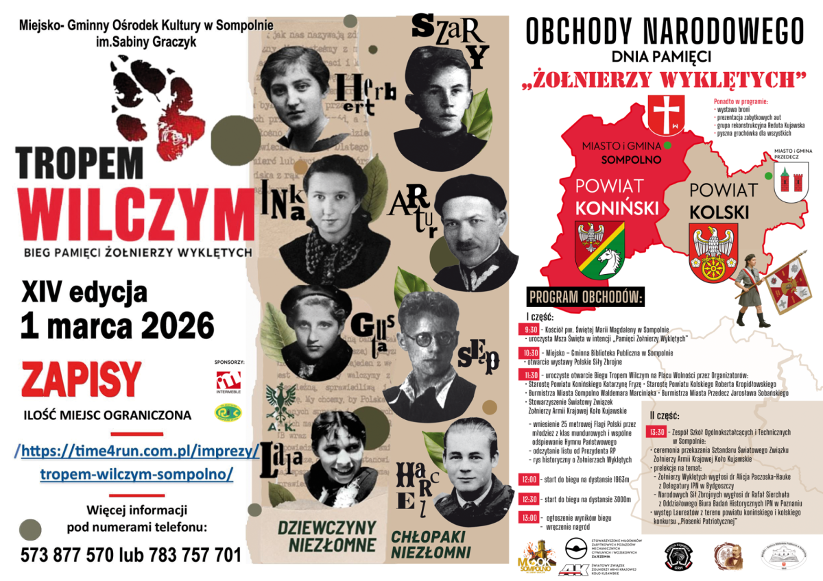 &bdquo;Tropem Wilczym&rdquo; - Bieg Pamięci Żołnierzy Wyklętych oraz lokalne obchody Narodowego Dnia Pamięci &bdquo;Żołnierzy Wyklętych&rdquo;.