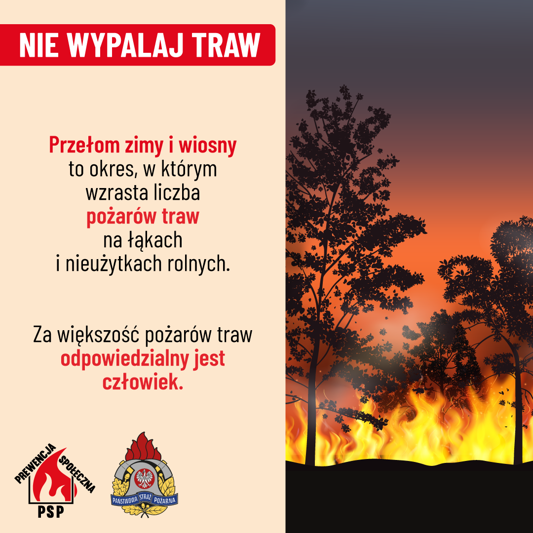 Czternaście pożar&oacute;w traw w tydzień. Strażacy przypominają, że to nielegalne