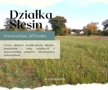 Ślesin &ndash; Sprzedam działkę budowlaną