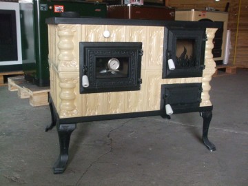 Kaflowa kuchnia węglowa 2K+S+S+ŻD retro