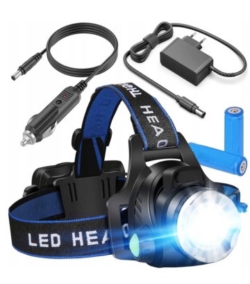 MOCNA LATARKA CZOŁOWA NA GŁOWĘ CZOŁ&Oacute;WKA LAMPKA LED ZOOM BIWA