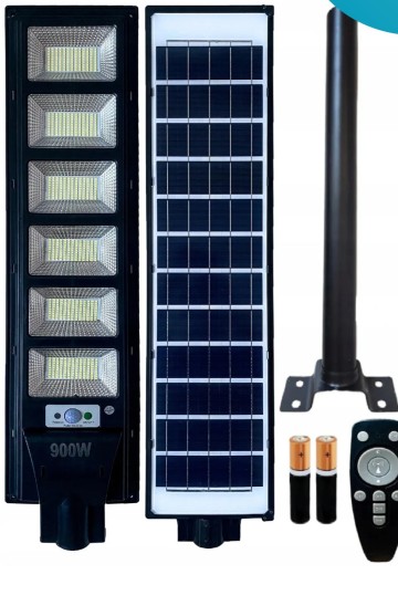 LAMPA ULICZNA SOLARNA LED Z PANELEM SOLARNYM, WYPOSAŻONA W C