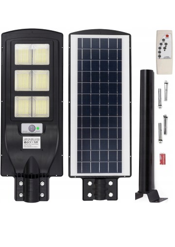 LAMPA ULICZNA SOLARNA LED Z PANELEM SOLARNYM, WYPOSAŻONA W C